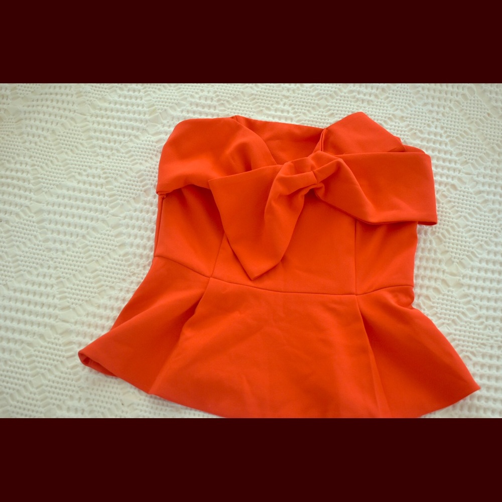 Anthropology Red Strapless Top